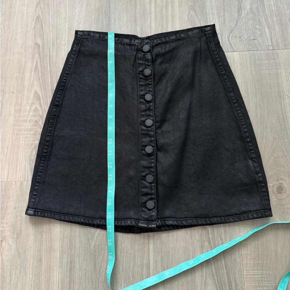 All Saints Black Button-Front Denim Skirt - Picture 7 of 7